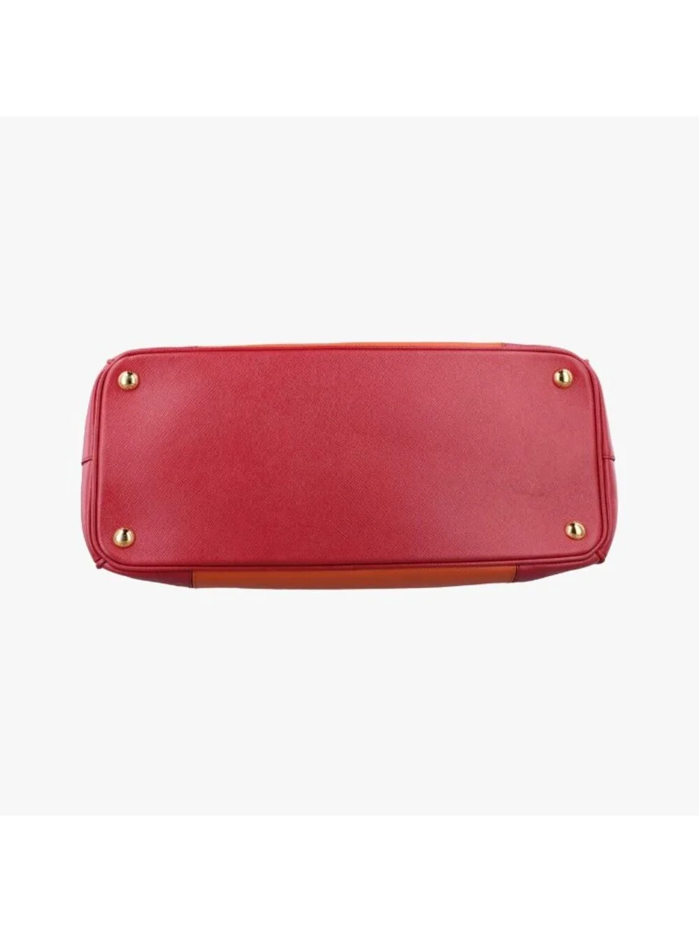 Prada Galleria Orange Red Saffiano Leather 14 Shoulder Bag